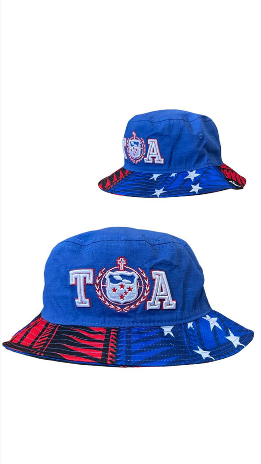 Tuff Coconut "Toa Samoa" Bucket Hat ( New ) - Blue & Red