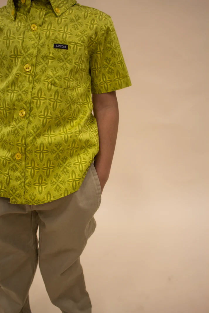 Tanoa Samoa Hoku Boy’s Yellow Mustard Shirt